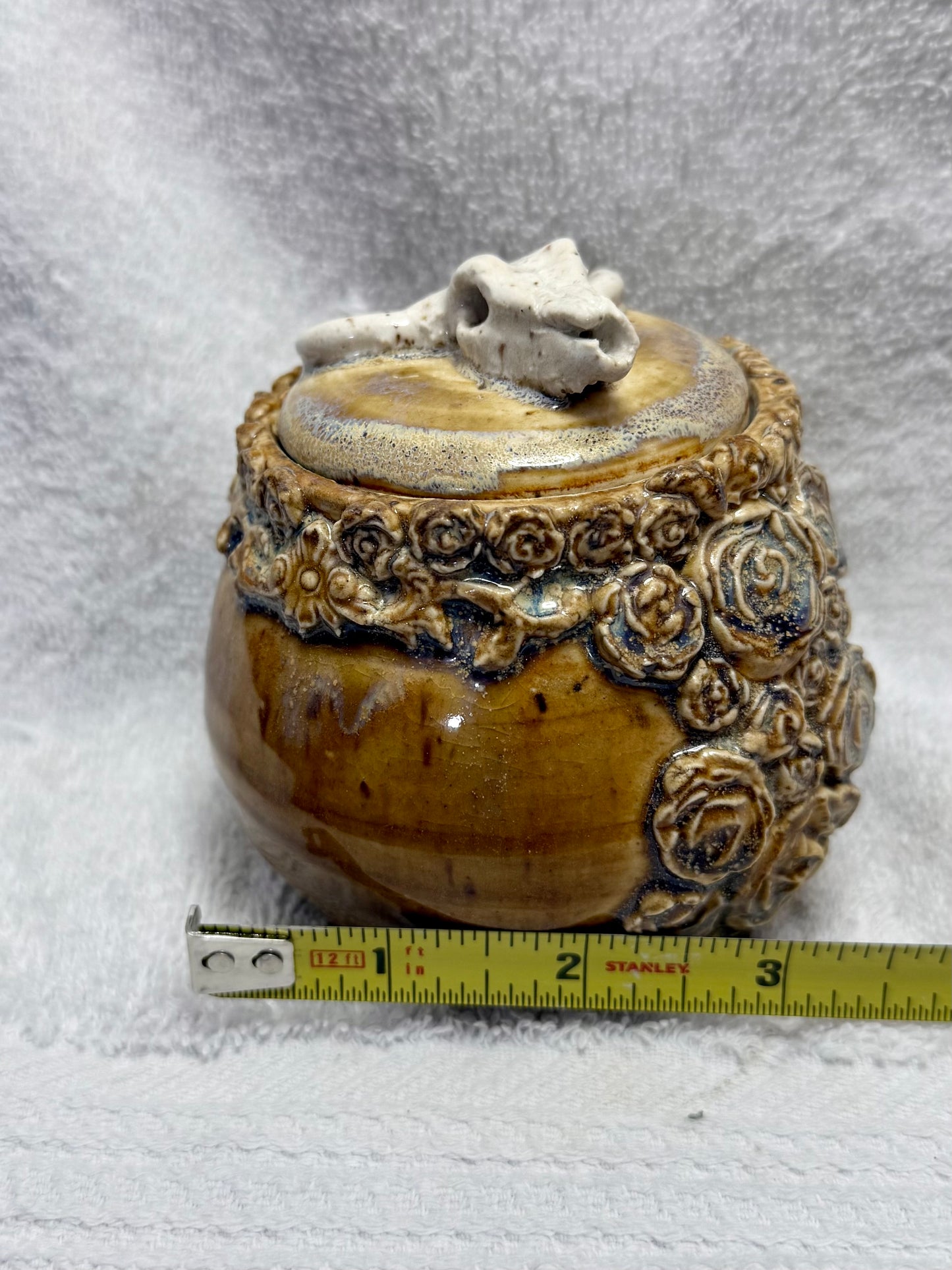 Cow Skull Container (Desert Rose)