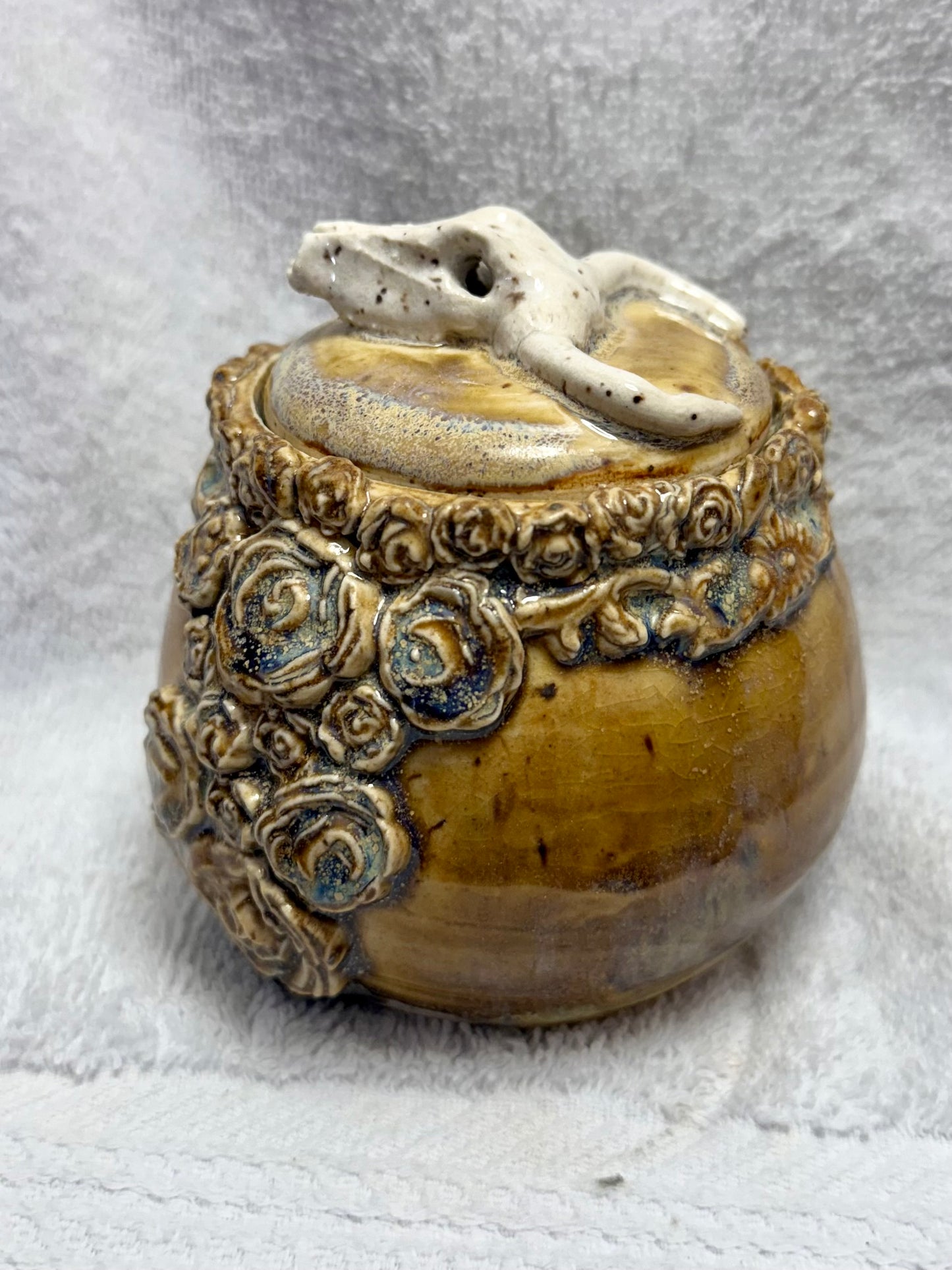 Cow Skull Container (Desert Rose)