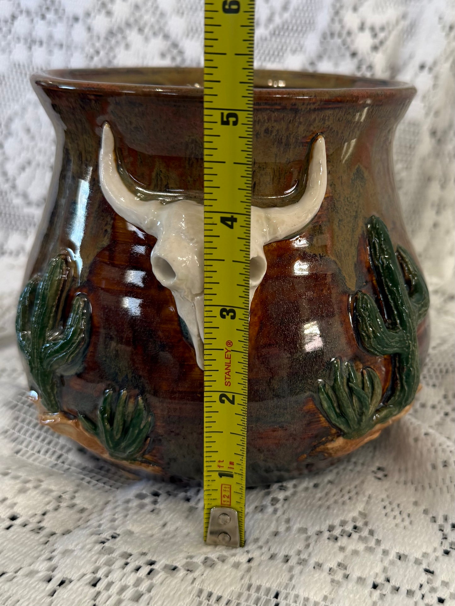 Cow Skull Flower Pot 🌵