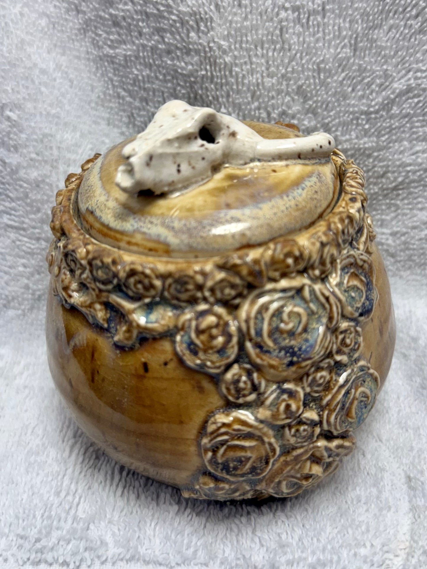 Cow Skull Container (Desert Rose)